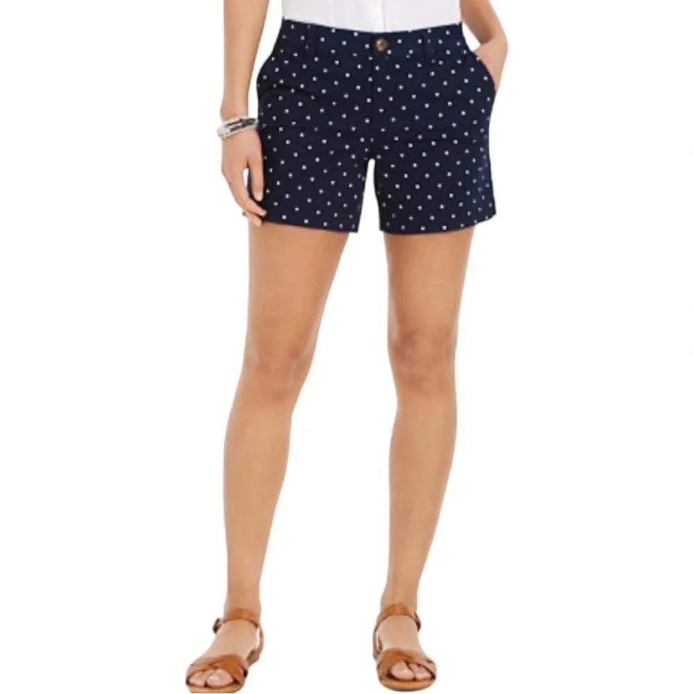 Style & Co Navy Blue Polka Dot 5” Casual Shorts Women’s 16 - Picture 2 of 7